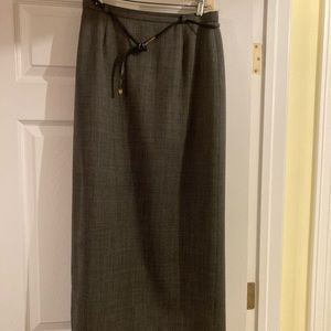 Rafaela maxi pencil skirt black & white fine wool tweed size 10